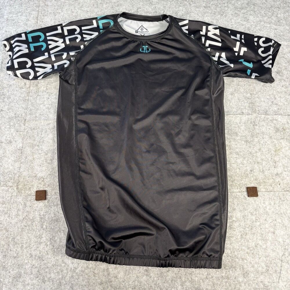 Jiu Jitsu World League JJWL Short Sleeve Rash Guard Mens Large Black BJJ MMA